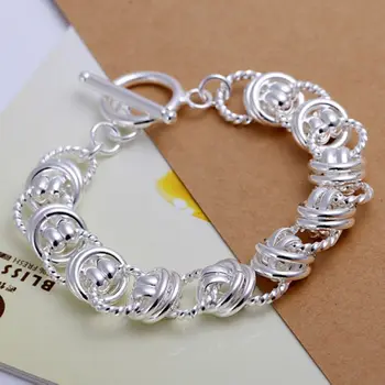 925 sølv smykker forgyldt smykker armbånd fine mode dobbelt cirkel armbånd top kvalitet engros-og detailhandel SMTH072