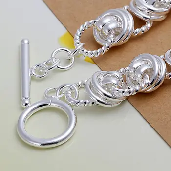 925 sølv smykker forgyldt smykker armbånd fine mode dobbelt cirkel armbånd top kvalitet engros-og detailhandel SMTH072