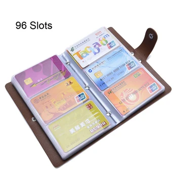 96 Bits Slots Kvinder Mænd visitkort Indehavere Solid Korn PVC Materiale Spænde Stor Kapacitet Bank Set ID Kreditkort Holder