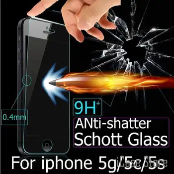9H 0,3 mm Ultra-tynd Premium Hærdet Glas Skærm Protektor til IPhone Aifon Ifon 5g 5s 5 Anti Scratch Guard Pelicula De Vidro