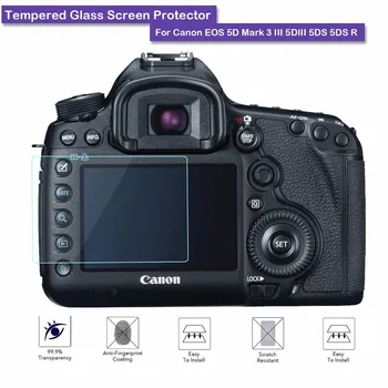 9H Hærdet Glas og LCD-Skærm Protektor Skjold Rigtige Glas Film til Canon EOS 5D MKIII / 5D MK IV / 5DS / 5DSR Kamera Tilbehør