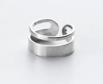 9MM Dobbelt Rækker Wide Band Ring, ÆGTE.925 Sterling Sølv fINE smykker GTLJ1299