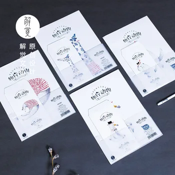 9pcs/Set 3 konvolutter + 6 skriftfelter papir Ensomme Dyr Serie Kuvert Til Gaven koreanske Papirvarer