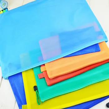 A4/B5/A5/A6 kontorartikler multilayer lynlås poser kits gennemsigtig vandtæt mesh tasker PVC-fil, holder kontoret skoleartikler