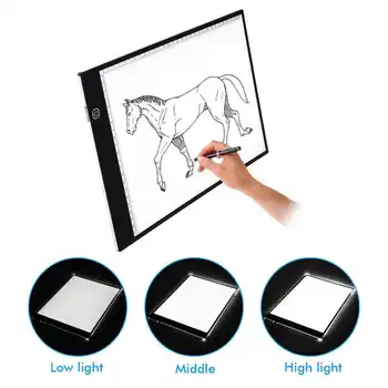 A4 størrelse LED tegnebrættet Lightbox lyskasse Tracer USB Power Kabel-Dæmpbar Lysstyrke LED Artcraft Sporing Lys Pad