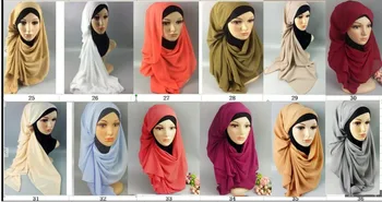 A5 100PCS/meget Høj Kvalitet Almindelig Boble Chiffon Sjaler Pandebånd Populære Hijab Sommeren Muslimske Tørklæder