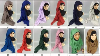 A5 100PCS/meget Høj Kvalitet Almindelig Boble Chiffon Sjaler Pandebånd Populære Hijab Sommeren Muslimske Tørklæder