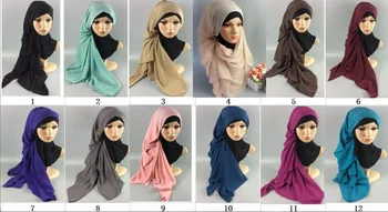 A55 50stk/meget Høj Kvalitet Almindelig Boble Chiffon Sjaler Pandebånd Populære Hijab Sommeren Muslimske Tørklæder
