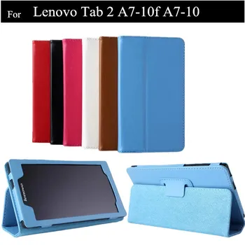 A7-10F Tablet Tilfælde Lichee Mønster PU Flip Cover Tilfældet For Lenovo Tab 2 A7-20 7.0 Læder Tablet Sag