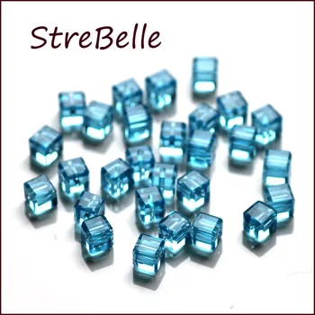 AAA 8x8mm cube facetteret glas krystal perler mode halskæde tilbehør, smykker, lave perler 100pcs