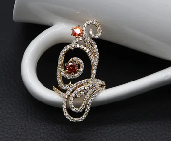 AAA CZ kobber legering blomst fuldt juvelbesatte hule ud overdrivelse ringe til kvinder, mode design smykker jinyao G12-1
