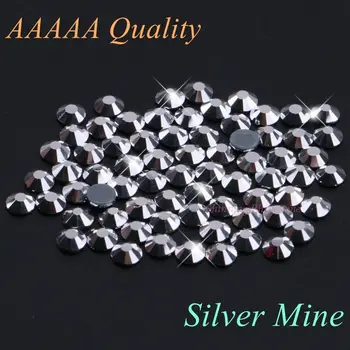 AAAAA Luksus Hotfix Indkøbskurv sølvmine SS6 SS10 SS16 SS20 Glas Krystaller Flatback Jern På Diamond 1440pcs/Pack