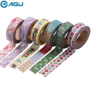 AAGU 1PC 15MM*10M Nye Design Jul Snemand Unicorn Selvklæbende Washi Tape DIY Scrapbooking Masking Tape Søde Klistret Papir Tape