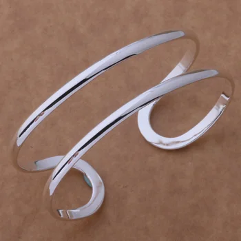 AB129 Gratis Shipping Engros sølv Halskæde 925 mode forsølvede smykker to line-armbånd /afoaiwva amaajdha