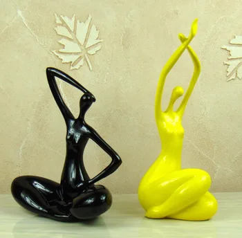 Abstract Yoga Udgøre Figurer Håndlavede Harpiks Yogier Practationer Miniaturer Husstand Trænings-Og Indretning Håndværk Ornament Tilbehør