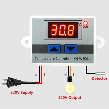 AC 220V, 12V 24V 10A Digital temperaturregulator Regulator Skifte -50~110C Intelligent Digital Termostat