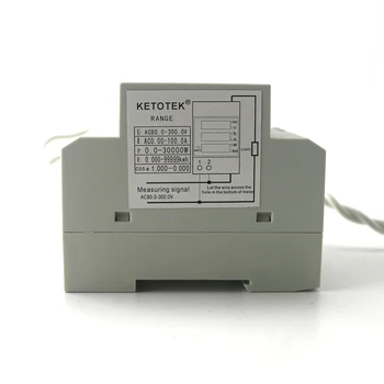 AC 80-300V 0-100.0 En Din-Skinne LED-Voltmeter Amperemeter Rød Blå Skærm Aktiv Power Factor energimåler Spænding Volt Nuværende Meter