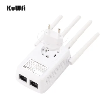 AC05 Wireless WIFI Repeater WIFI Router Access Point Dual Band 1200Mbps Range Extender Wi-Fi-Signal, Med 4 Eksterne Antenner