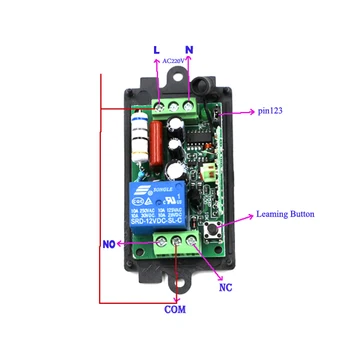 AC110V 220V 1CH 10A Fjernbetjening Light Switch Relæ Output radiomodtager-Modul + Sag