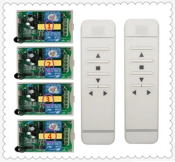 AC220V intelligent digital RF trådløs fjernbetjening switch system & 4stk modtager til lærred/garage/blinds