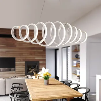 AC85-260V Moderne led lysekrone til spisestue, bar køkken aluminium hvid akryl hængende pendel lysekrone lampe gratis fragt