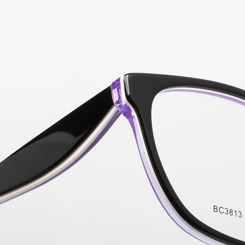 Acetat kvinder brillestel runde design-optisk mærke nærsynethed klare briller #BC3813