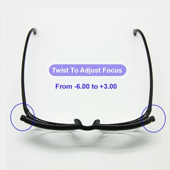 Adlens Interface Computer-Briller, som Fokus indstilles Briller Anti Blue Ray -6D til +3D Dioptrier Nærsynethed Makeup-Variabel Styrke