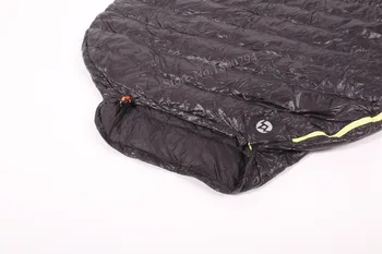 Aegismax Ultralet Forlænget Mumie Sovepose Hvide gåsedun Udendørs Camping Syet Gennem Sort&Grøn 200x80cm