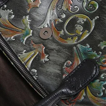 AETOO Den nye koskind udskrivning mode afslappet kvinder bag Phoenix rose mønster læder håndtasker