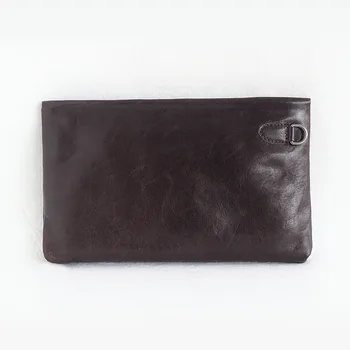 AETOO Plantet tannage koskind håndtaske mænd og kvinder generelt retro lang lynlås læder taske Vintage wallet