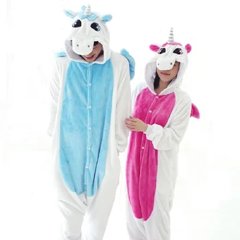 Afeenyrk Engros Sy Voksen pyjamas sæt dyr panda unicorn Unisex Onesie Mode Flannel kvinder tøj, Nattøj