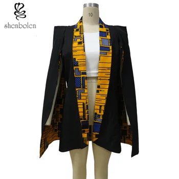 Afrikanske frakke for kvinder mode Begge sider bære jakke ægte voks stof af ren bomuld, der Passer Tradition dashiki print shenbolen