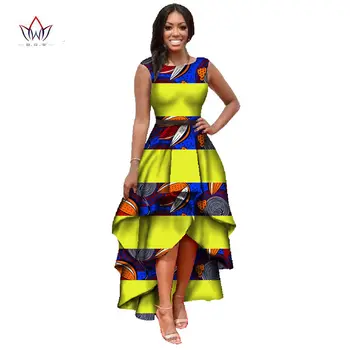 Afrikanske tøj til kvinder o-hals afrikanske dashiki kjoler bomulds kjole uden ærmer afrikanske print kjole stor størrelse naturlige 4xl WY447