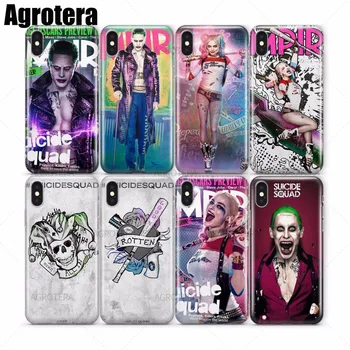 Agrotera Selvmord Trup Joker Jared Leto Harley Quinn Margot Robbie Clear TPU Cover til iPhone 5 5s SE 6 6s 7 8 Plus X