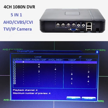 AHD 1080N 4CH 8CH CCTV DVR Mini DVR 5IN1 For CCTV-Kit VGA-HDMI-Sikkerhed System Mini NVR For 1080P IP-Kamera Onvif DVR PTZ H. 264