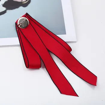 Ahmed Nye Rhinestone Perle Blomst Lang Ribbon Bow tie Brocher for Kvinder Mode 3colors Krave Corsage og Hvidguld Smykker