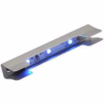 Aiboo Under Kabinet LED-Lys til Glas Kant Hylde Bagsiden Klip Klemme Strip Belysning med RF Fjernbetjening 6 Lamper Kit