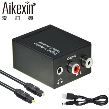 Aikexin DAC Digital til Analog Audio Converter med Optisk Toslink Coax-til-Analog-R/L Audio RCA-Adapter med 3,5 mm Jack-Udgang