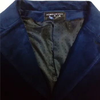 AIMENWANT Passer til 2017 overdimensionerede herre tilpas passer til kommercielle fløjlsbukser blazer mandlige slim fit overtøj solid 5colors jakke gaver