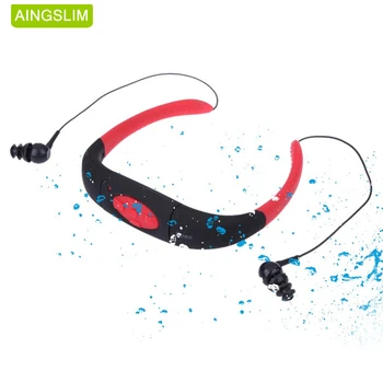 AINGSLIM IPX8 Vandtæt MP3 Musik Player swimming 8GB Undersøiske Sport Vandtæt MP3-Headset med FM-for Dykning Svømning