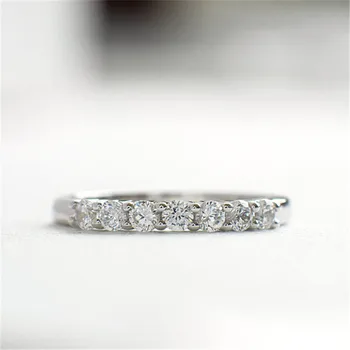 AINOUSHI Trendy Ægte 925 Solid Sterling Sølv Bryllup Sølv Ring SONA Engagment Ring Kvinder Brude Band Ring Gave