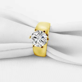 AINUOSHI 10k Solid Gul Guld vielsesringe Bred Brude Engagement Bijoux Femme 2.65 ct Solitairering Simuleret Diamant Ring Kvinder