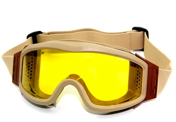 Airsoft Beskyttelsesbriller Taktisk Krigsspil Udendørs Sport Taktiske Vandring Briller, Beskyttelsesbriller 3 Linse bk/tan/grøn