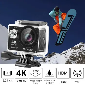 AKASO 4K-Action-kamera Oprindelige EK7000 Fjernbetjening Ultra HD 4K WiFi 1080P 60fps Sport Vandtæt pro Kamera