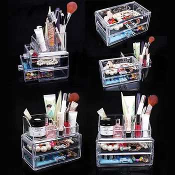 Akryl Makeup Organizer Cosmetic Organizer Makeup Skuffer Børste Maquillage Smykker Opbevaringsboks