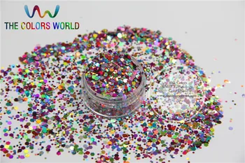 AL21-93 Mix laser holografiske Glitter Hexgon pailletter for søm og DIY dekoration