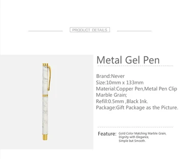 Aldrig Oprindelige Marmor Korn Gel Pen Roller Underskrive Pen 0,5 mm Sort Blæk Gave Pakke Kontor-Og skoleartikler Gave Papirvarer