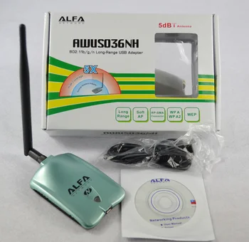 ALFA AWUS036NH Netværk Ralink 3070L Wifi netværkskort 2000MW ALFA Wireless WiFi USB Adapter med 5dbi anenna 1 sæt