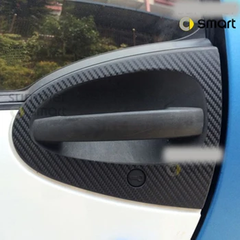 Aliauto 2 x Car-styling Tilbehør til Bilen dørhåndtag Sticker Carbon Fiber Beskyttelse Mærkat og Mærkat for Smart Fortwo Forfour