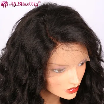 AliBlissWig 360 Lace Parykker Med Baby Hair Brasilianske Remy Curly Menneskehår Parykker Lys Brun Medium Cap 150% Tæthed